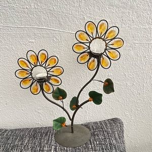 Metal Scrollwork Candle Holder Table Center flower With Vase Holds candles